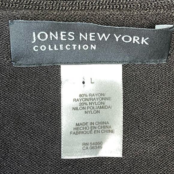 Jones New York heavyweight long black cardigan button $119 MSRP women’s size L - Picture 3 of 6